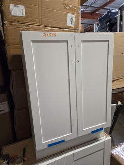 White Shaker Wall Cabinet 24x12x34