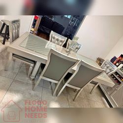 7- Pieces Gray Color Dining Set