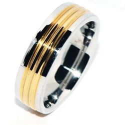 MEN'S Fine Jewelry TwoToned ,Comfort Fit Bridal  Brilliant  Stylish Mens Titanium Wedding