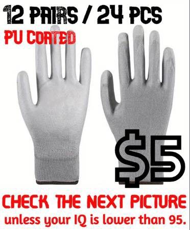 (NEW) PU Coated Work Gloves 12 PAIRS /24PCS