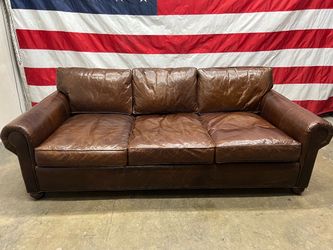 Free Delivery - Restoration Hardware 8 Ft Leather Lancaster Sofa Couch