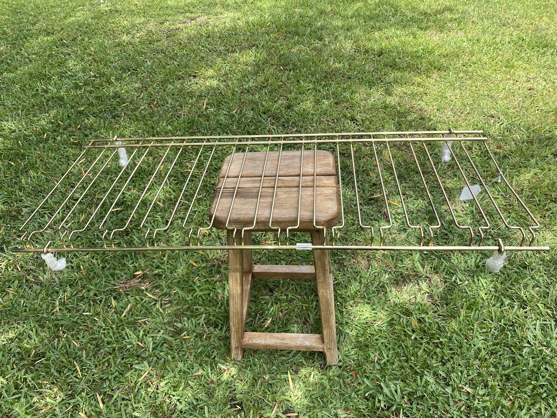 Brass Rack For Wine Glasses Flutes, Brandy Goblets, etc.