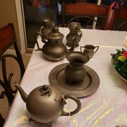 Antique  Pewter Tea Pots