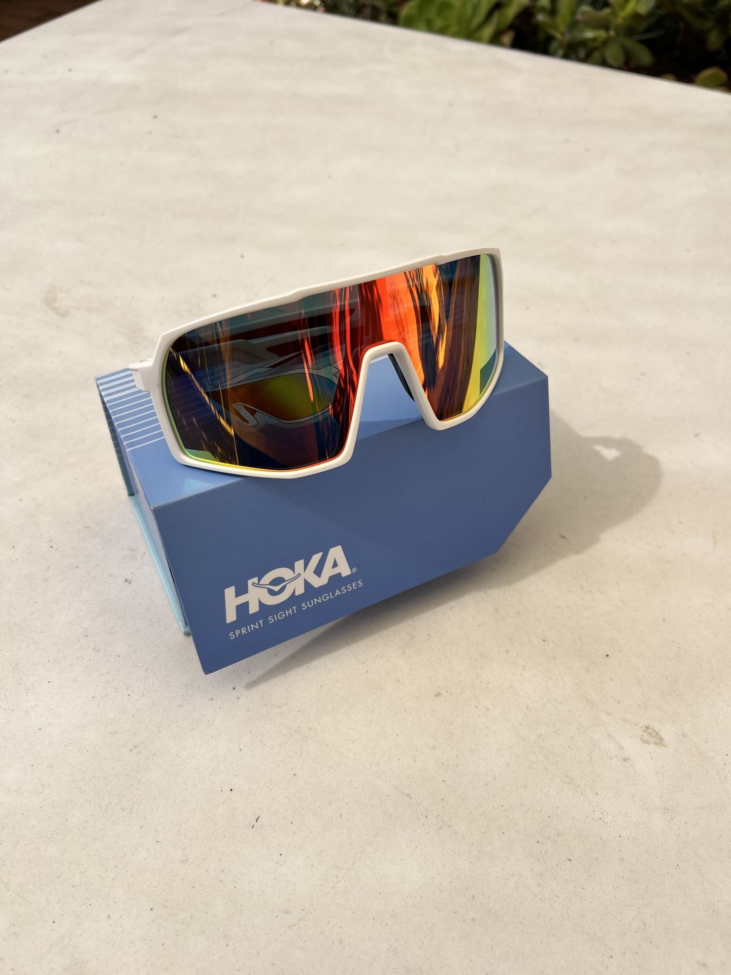 Hoka Sprint Sight Black Frame Sunglasses with Blue Mirrored Lense Black with Blue Mirror Half Rim Wrap-Around Sunglasses  main image 4