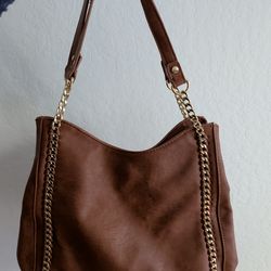 Brown chain purse