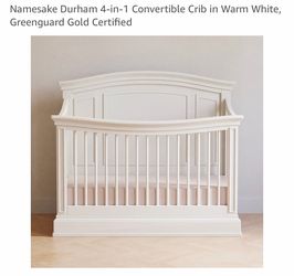 Namesake Durham Convertible Crib Warm White w/toddler conversion