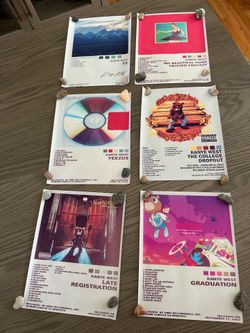 Kanye West 6 Poster Lot – Canvas Album Cover Prints Room Decor Bundle