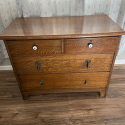 Beautiful Solid Cherry Wood Vintage Dresser