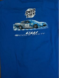 Cole Whitt Speed Stick Chevy #98 Blue NASCAR Racing Rare Large T Shirt