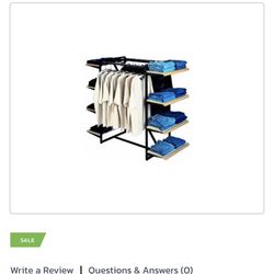 Double Hangrail Frame w/ 8-24" Grey Shelves T" Square Tubing - Matte Black Frame