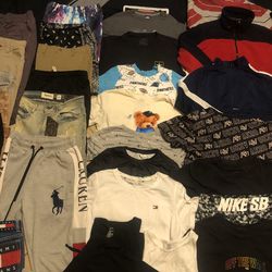 PRE TEEN SIZE S-M(fits 10-12yo-BUNDLE -New/Like New Hilfiger,Polo,Nike,Abercrombie, Levi’s,Adidas,Track jackets,shorts,jeans,shirts,ect