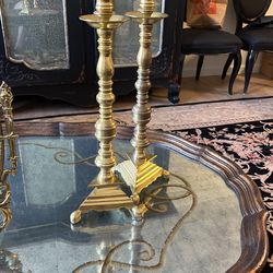 Brass candlestick holders