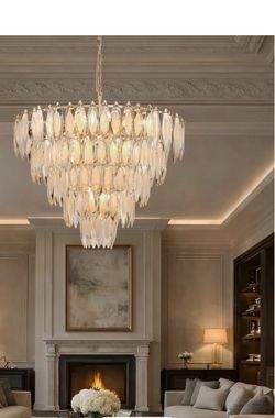 NEW in box-5 Tiered / 14 lights Dimmable Feather Crystal Chandelier by everly Quinn