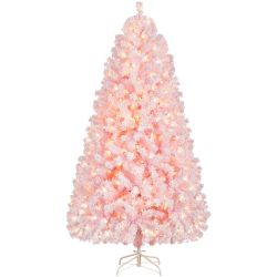 NEW 6’ Pre-lit Flocked Artificial Christmas Tree with Foldable Stand