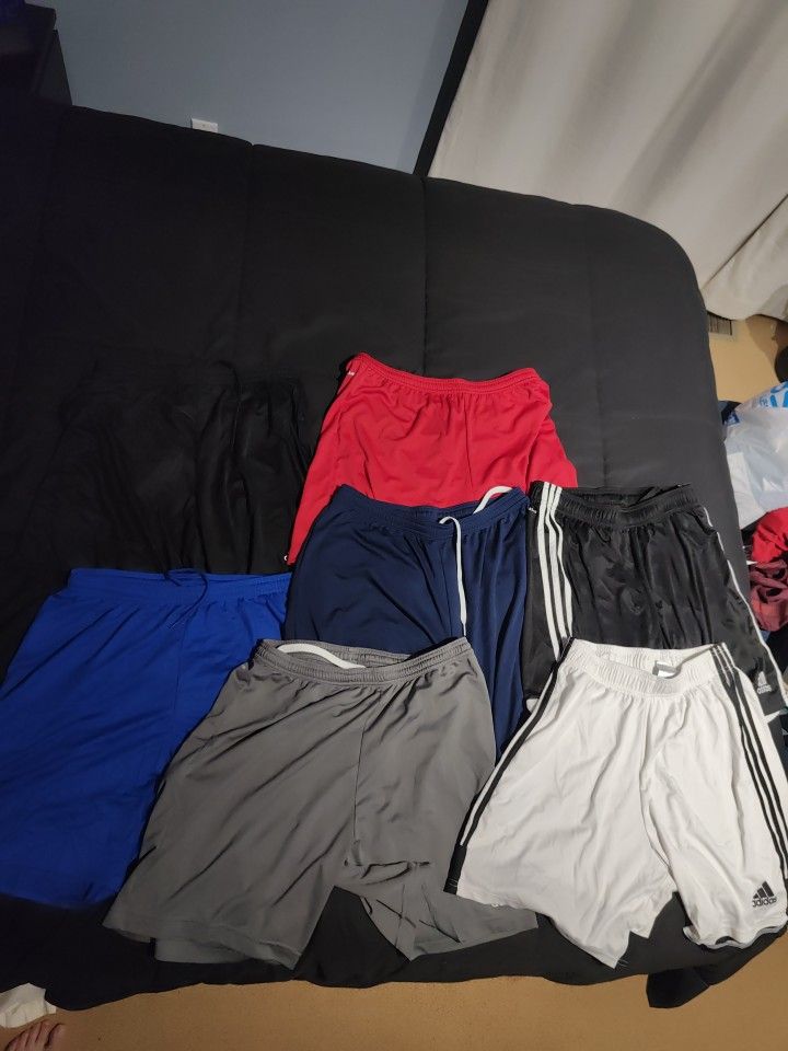 Set Of 8 Mens Adidas Soccer Shorts-Large