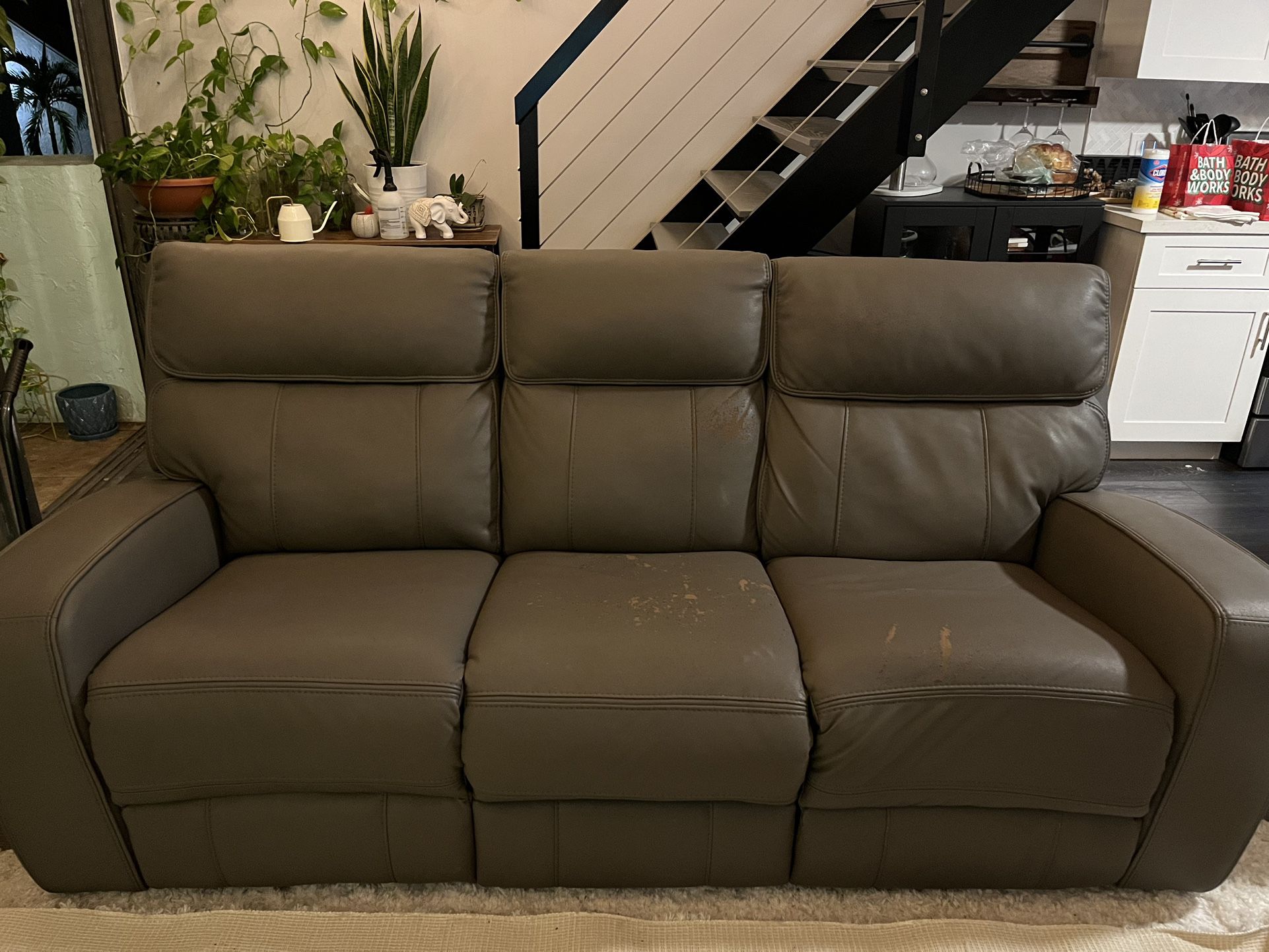 Grey Reclining Sofa