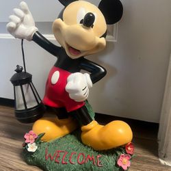 Large Disney Statue With Solar Mickey 