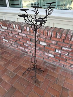 Tall Iron Vintage Tree Branch Candelabra Floor Stand