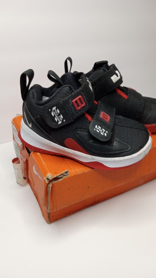 Nike Lebron Soldier Black Red Sneakers Baby Toddler 4