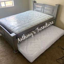New Full Size Bed & Twin Rollout Mattress 
