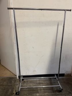 Chrome Rolling Clothes Rack