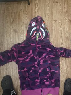 BAPE Shark Full-Zip Hoodie Purple Camo small