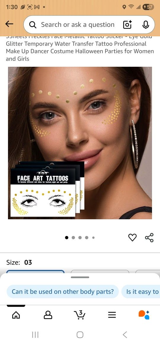 Face Art Tattoos 8pk For Halloween 