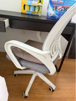 Modern White & Grey Office Chair - Mesh Back