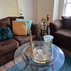 Cozy Brown Sofa Set + Tables + Bar Stools — Good Condition — Douglasville Pickup