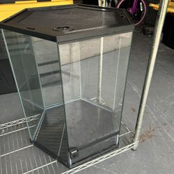 Hexagon Glass Terrarium with Screen Top – Great Condition