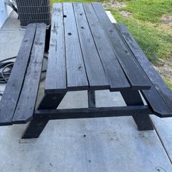 6 Foot Black Picnic Bench