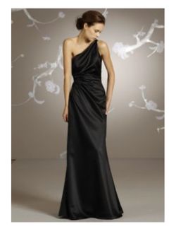 Jim Hjelm black satin bridesmaid dress style 5126