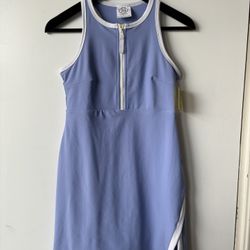 SAGE Ladies' Lined Stretch Active Dress with Built In Shorts Blue Size 