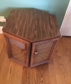 Solid wood table with inside storage