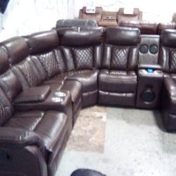 Sectional Sofa Recliner With Bluetooth System Brand New.$49 down same day delivery available 
