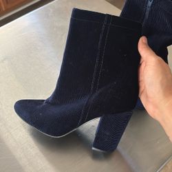 Col Bolt Blue Corduroy Booties  