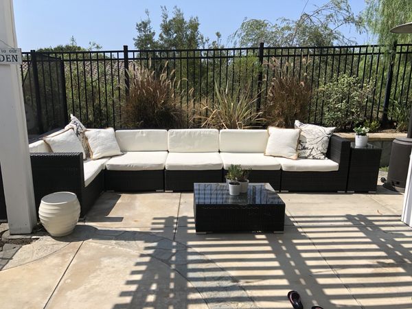 Nine Piece Modular Wicker Patio Furniture Set For In Aliso Nine Piece Modular Wicker Patio Furniture Set
