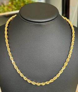 Jewelry 14k solid yellow gold Rope necklace chain 20.50" 5.75mm width