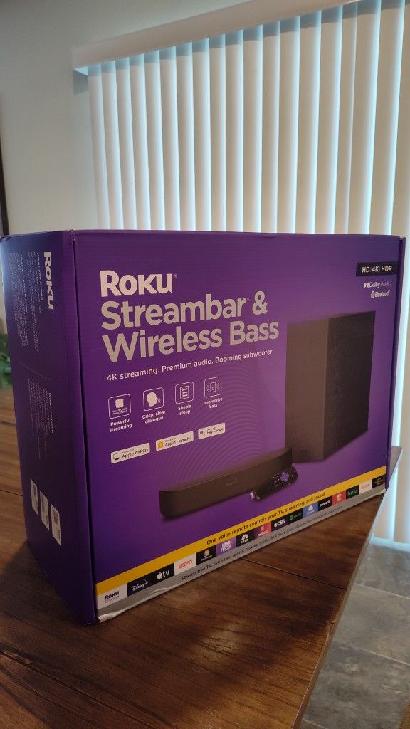 Roku Streambar Sound bar and wireless Bass Sound System