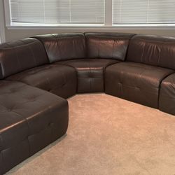 Macy’s Charcoal Gray Leather Recliner Sectional