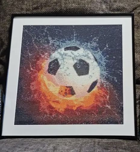 Framed Soccer Diamond Art