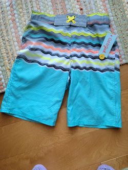 Brand New Boy's Swim Trunks Shorts Size 12-14