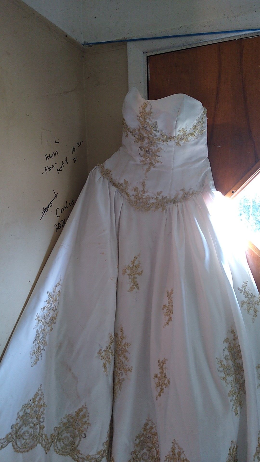 Custom-made size five wedding dress