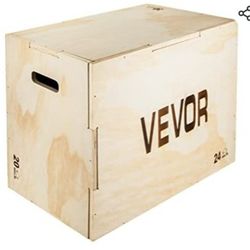 VEVOR 30"x20"x24" Wood Plyometric Box 440lbs Jump Platforms with Sanded Handles