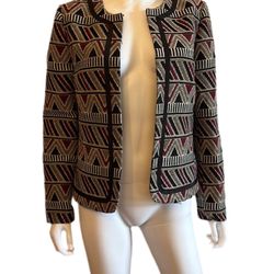 Tahari Black and Red Blazer with Structured Design