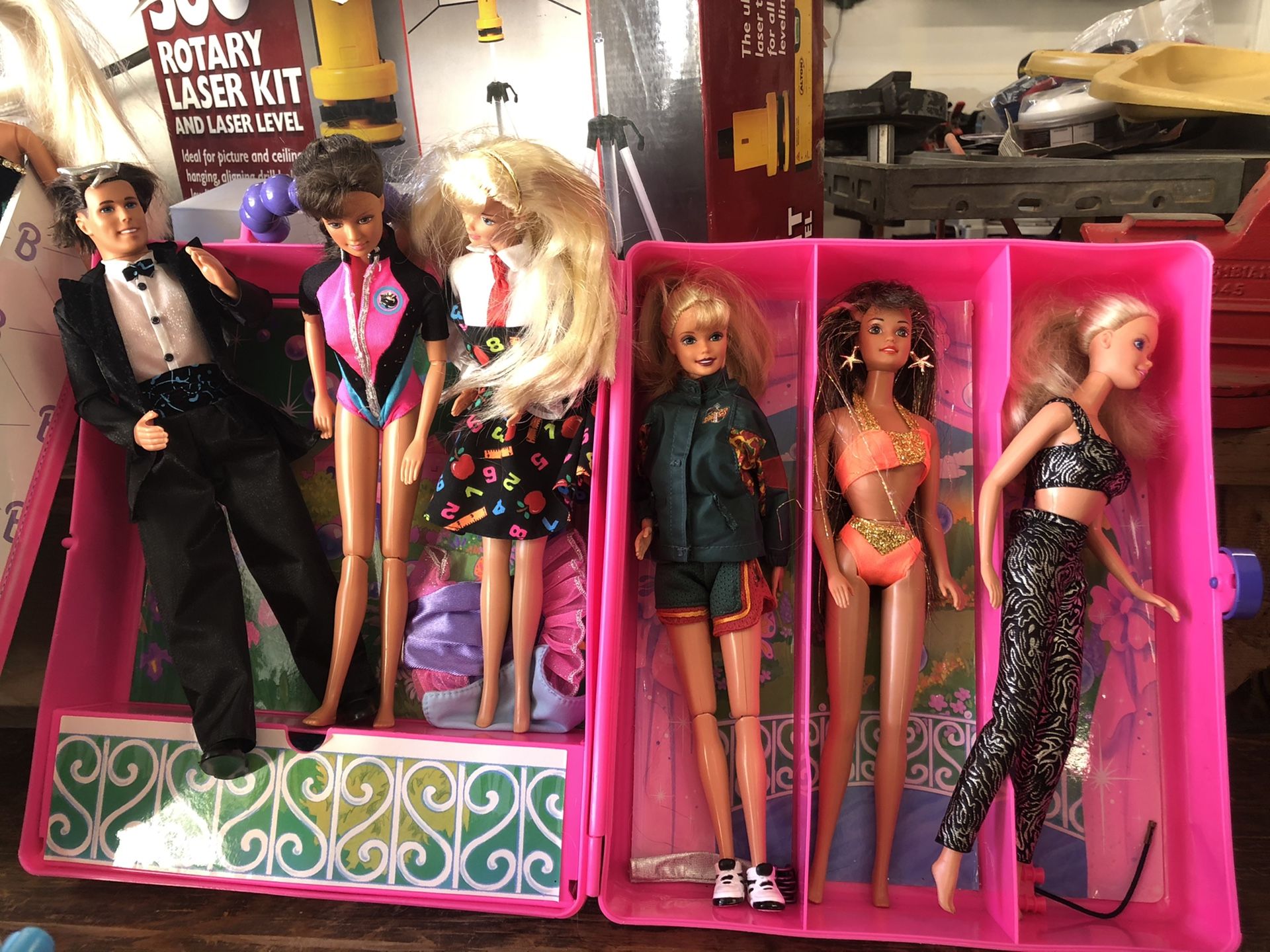 Barbies and Ken with misc