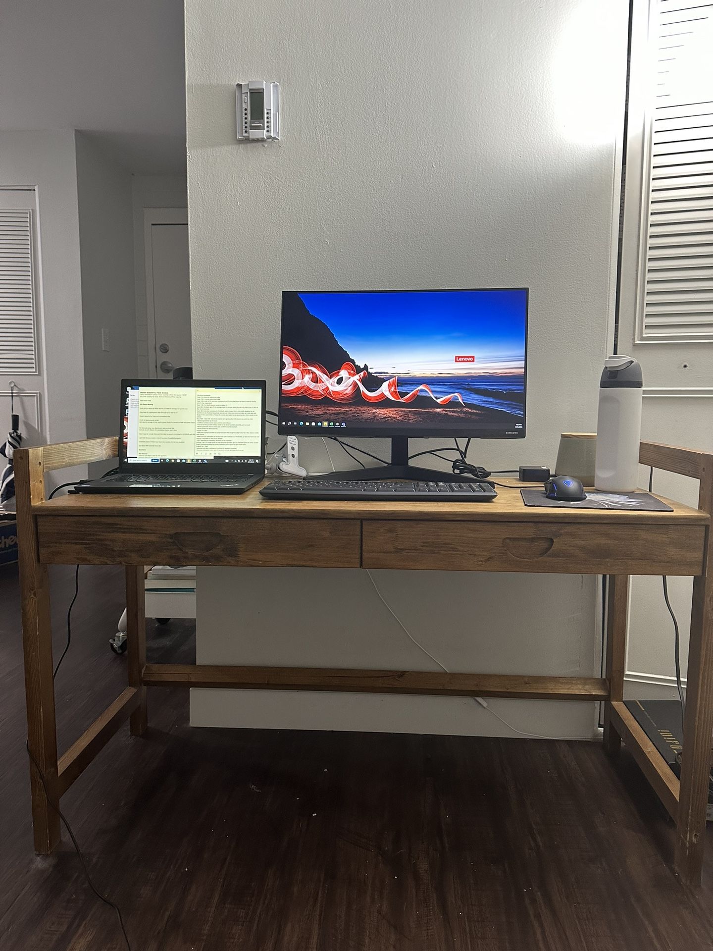 Solid Wood Desk With Drawers