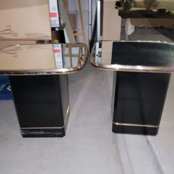 Mirror side tables gold black