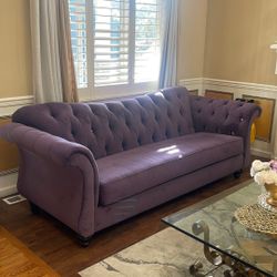 Purple Velvet Sofa 
