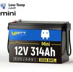WattCycle 12V 314Ah Mini Basic LiFePO₄ Battery – Compact Size, High Capacity